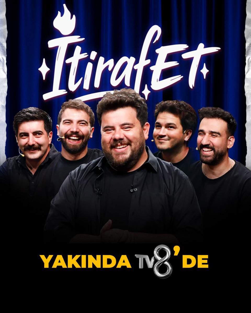 Siz itiraflarınızı yazıyorsunuz, İtiraf Et ekibi sahnede, anında canlandırıyor! 
Eser Yenenler'in moderatörlüğünde Hilmi Deler, Metin Pıhlıs, Batuhan Soyaslan ve Tolga Üyken'in doğaçlama olarak sizin itiraflarınızı canlandırdığı “İtiraf Et” yakında TV8’de.🤩