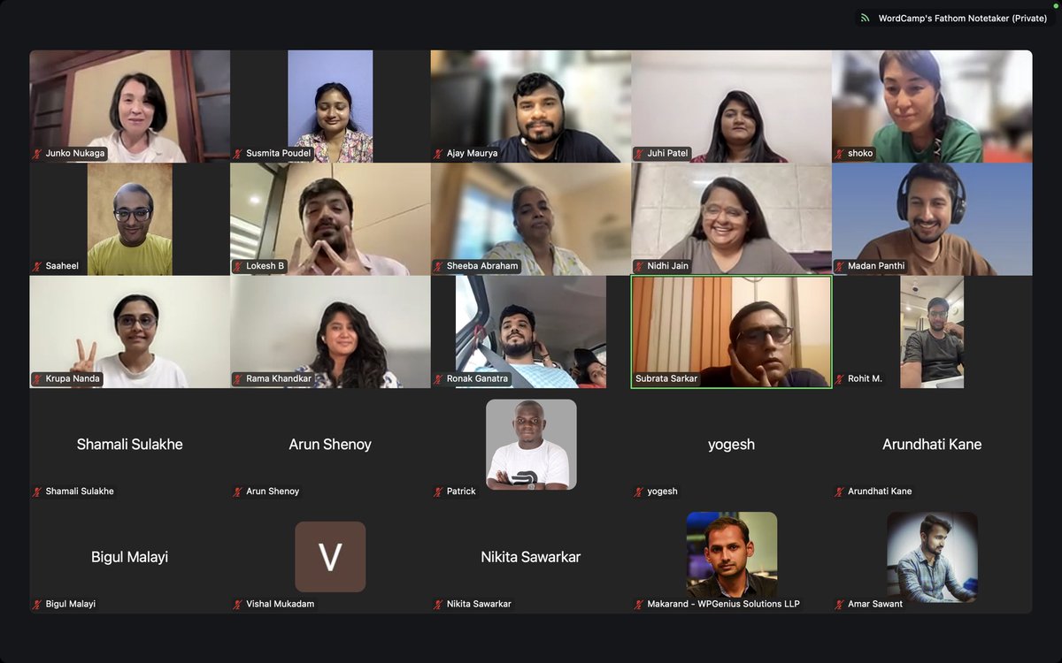 jainnidhi03's tweet image. Yay!! First Townhall meeting for @WordCampAsia 2026.
Excited to be a part of the amazing team. 🤩
#WCAsia