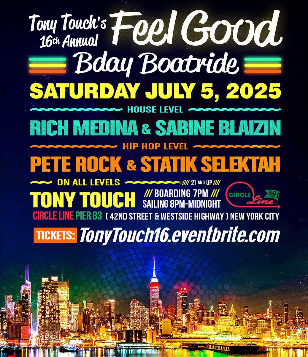 Saturday! Tickets at tonytouch16.Eventbrite.com (just added K-7 and Nems)