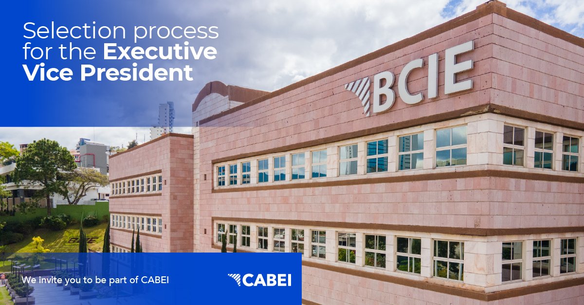 CABEI (@cabei_org) on Twitter photo CABEI invites applications for the Executive Vice President selection process
Professionals with a proven track record in strategic leadership, development banking, and international cooperation are invited to apply for one of the highest-level positions within our institution. A CABEI invites applications for the Executive Vice President selection process
Professionals with a proven track record in strategic leadership, development banking, and international cooperation are invited to apply for one of the highest-level positions within our institution. A
