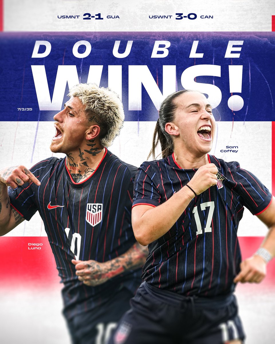 Big wins for the @usmnt and @uswnt last night!