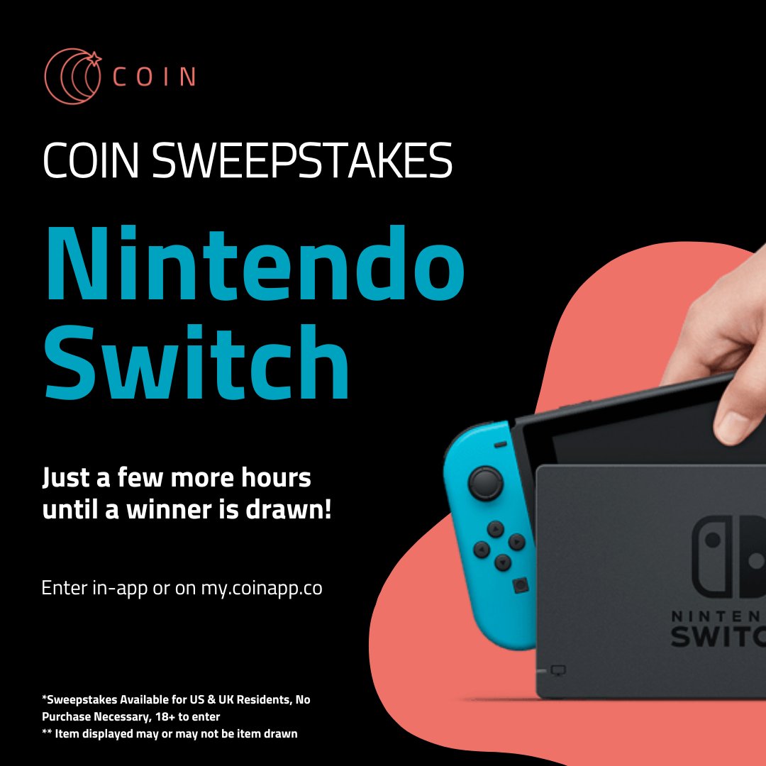 coin_with_us's tweet image. 🚨 Last Chance to Win a Nintendo Switch🚨
⏰ Entries close tonight at 8:59 PM PT. Don’t wait!
This is your shot at the ultimate gaming console.
Save up to 75% with bulk bundles and boost your odds!
🎮 Tap the link below to enter!
my.coinapp.co/applink/sweeps…