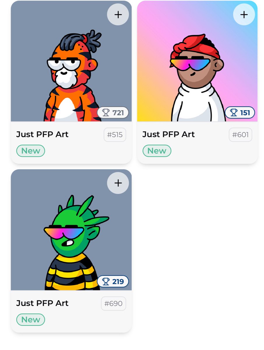 My new buddies!
Feel young again after minting the #2 mint of l <a href="/justPFPart/">Just PFP Art</a> owesome collection 🤗