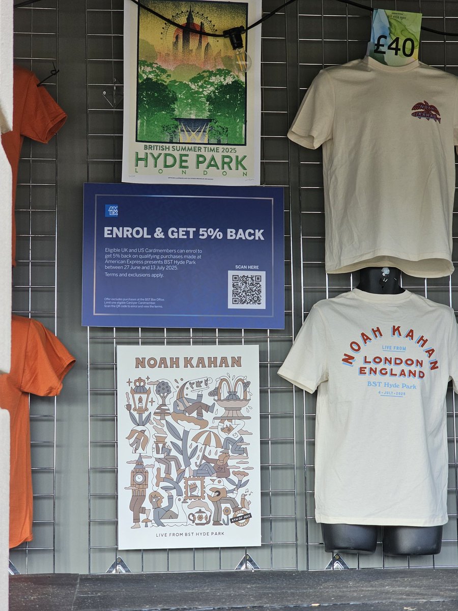 Hyde Park have the merch booths set up for Noah Kahan and there's so much exclusive stuff omg