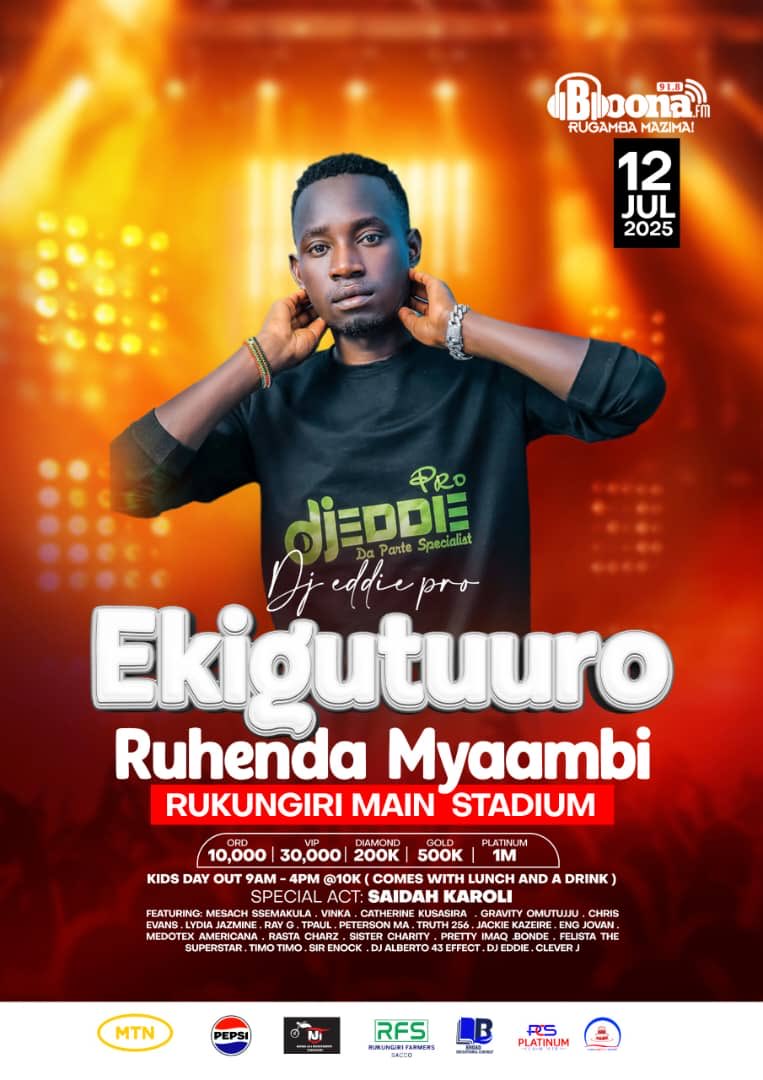 Mr Mixer the party specialist will be the host DJ. Thanks DJ Eddie pro for the love of your work. #EkigutuuroKyaBoonafm25.