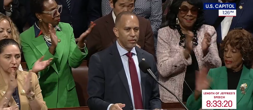 SmirnTrades's tweet photo. @RepJeffries has managed to set the record for the longest speech on the house floor. 

Looks like he is still going...
#BigBeautifulBillForBillionaires #bigbeautifullbill #BigUglyBill 
https://t.co/fQu7Byn71x https://t.co/0UxngvIBQy