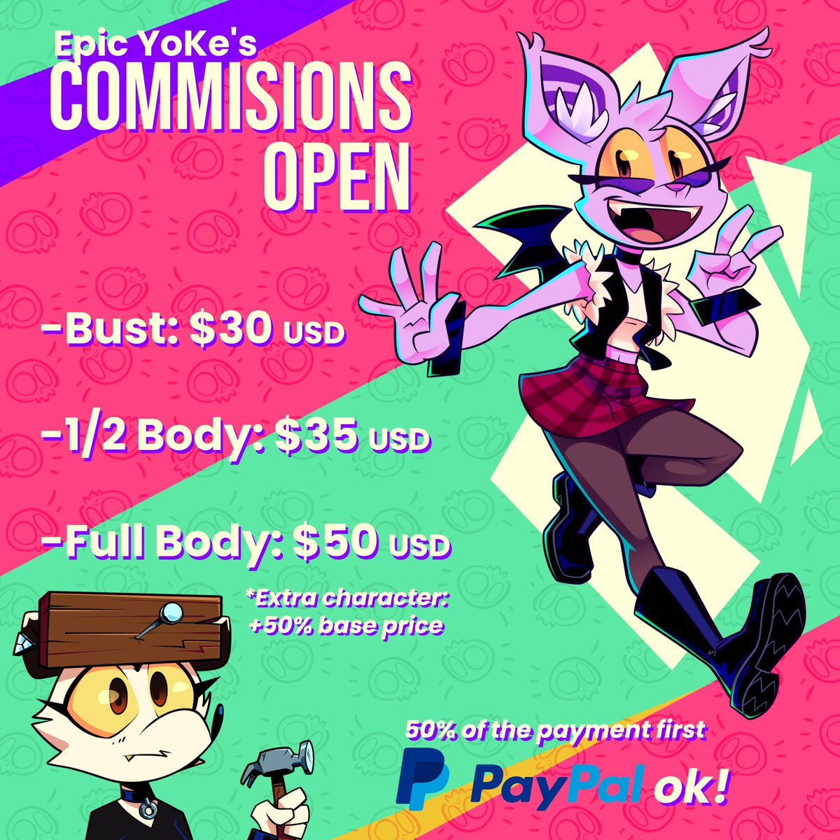 Epic_YoKe's tweet image. The bank found the address of the trash can where I live, so I have to open commissions.
DM me if you are interested and feel free to ask me if you have any question!