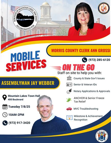 JayWebberNJ's tweet image. 🏞️ We're stopping in scenic #MountainLakesNJ as we continue our #ConstituentServices tour of #MorrisCounty.
🗓️ Date: Tues 7/8
🕙 Time: 10am-2pm
🏛️ Venue: Borough of Mountain Lakes Town Hall