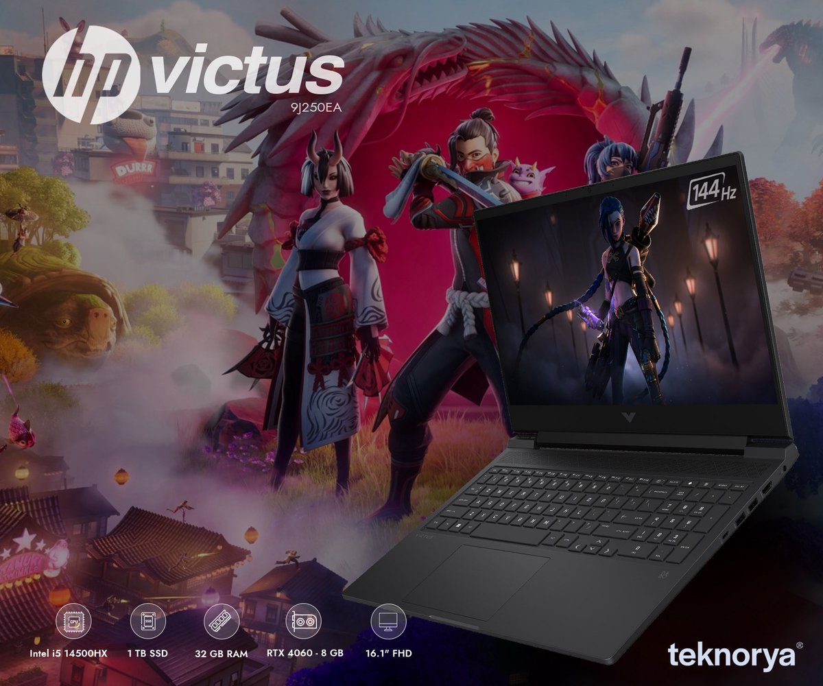teknorya's tweet photo. 🔥 “Oyun alışkanlıklarınız değişiyor! 🎮 Intel Core i5-14500HX, 32GB RAM, RTX4060 8GB ve 144Hz FHD Ekran ile Performansın Zirvesine Çık! 🚀 

#teknolojipazarınız #teknorya

#HPVictus #OyunBilgisayarı #RTX4060 #Gaminglaptop #hpvictusgaming #hpgaming #hpgaminglaptop #hpvictus16 https://t.co/VGbAaa9Byn