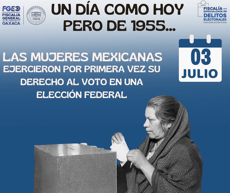 FEDEOaxaca's tweet image. 📅 3 de julio de 1955
A 70 años de distancia, en la FEDE conmemoramos este hecho histórico que fortaleció nuestra democracia.
#UnaFiscalíaCercanaAlPueblo