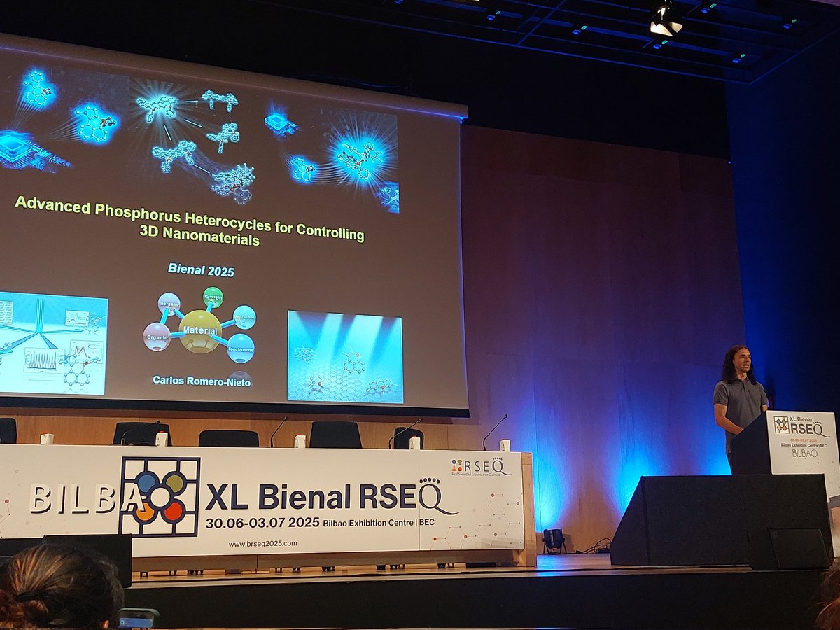 Elzbieta Regulska (@regulskaela) on Twitter photo Loved the talk by Prof. Carlos Romero-Nieto <a href="/cromeronieto/">Carlos Romero-Nieto</a> at the Bienal #BQB2025 on using P-heterocycles in 3D nanomaterials — cutting-edge and inspiring! 🧪⚗️ #Pchemistryrocks Loved the talk by Prof. Carlos Romero-Nieto <a href="/cromeronieto/">Carlos Romero-Nieto</a> at the Bienal #BQB2025 on using P-heterocycles in 3D nanomaterials — cutting-edge and inspiring! 🧪⚗️ #Pchemistryrocks