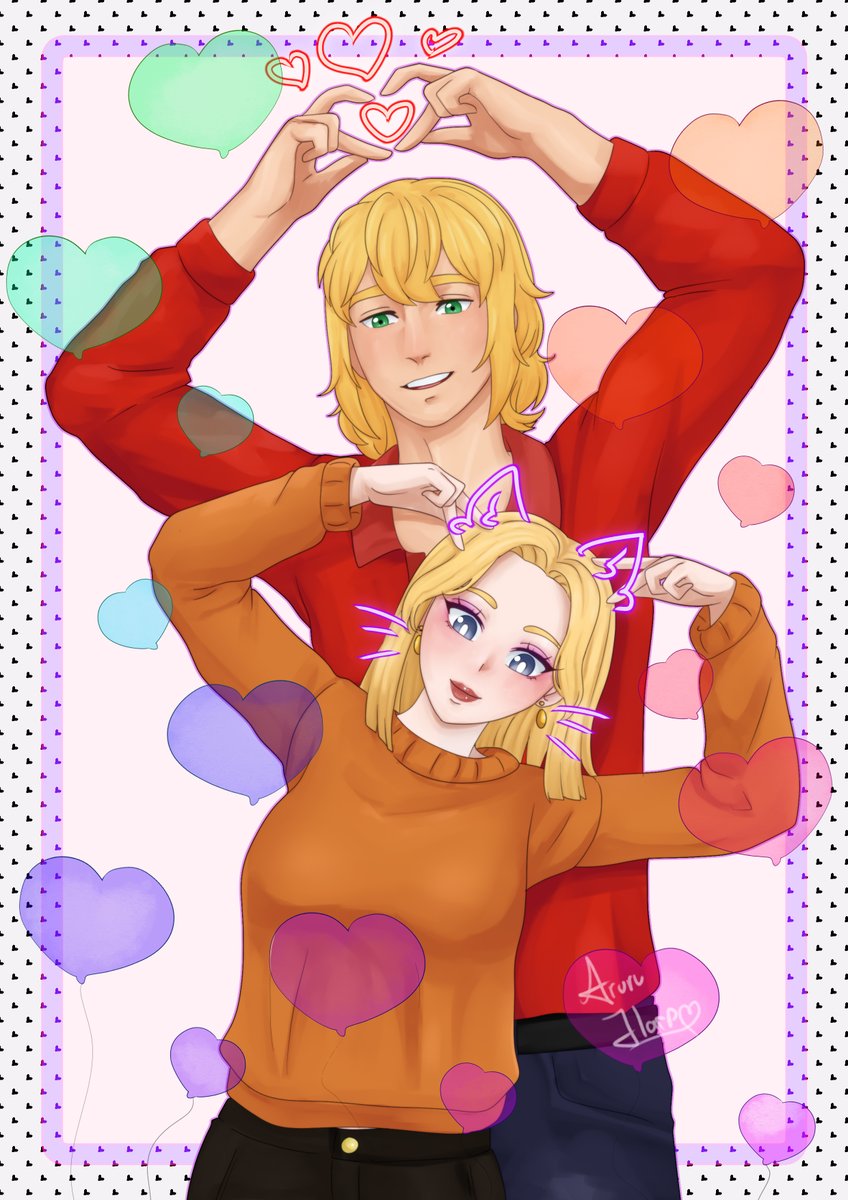 AruruHarp's tweet image. dibujo random de Dagmar y Gerard (¿
#Art #oc #originalcharacter #illustration