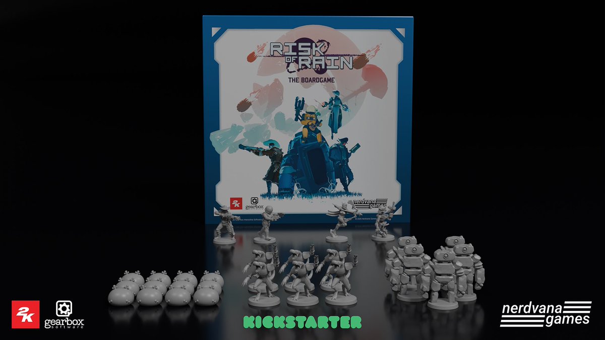 nerdvanagame's tweet image. Survivors. Bosses. Monsters. Risk of Rain: The Board Game is loaded with detailed minis and it’s coming to Kickstarter! 

Follow here: kickstarter.com/projects/nerdv…