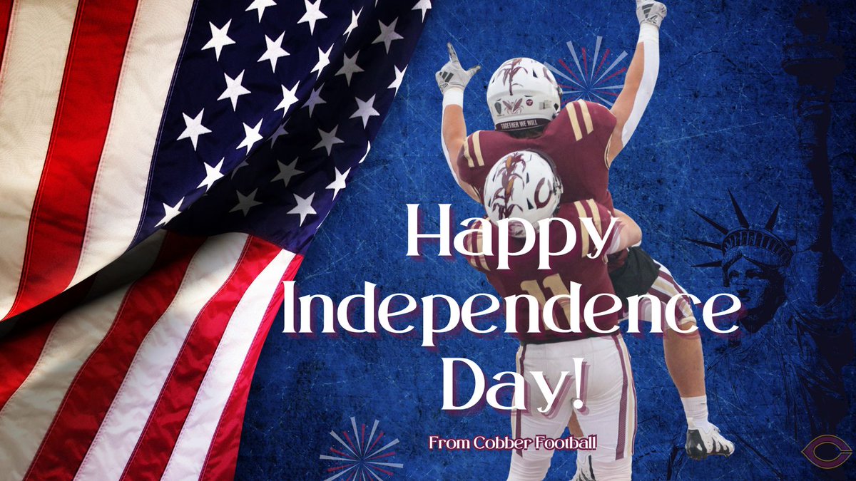 Hot dogs, fireworks, FREEDOM. The 4th of July RULES. Happy Independence Day, Cobber Nation! #RollCobbs #TogetherWeWill
