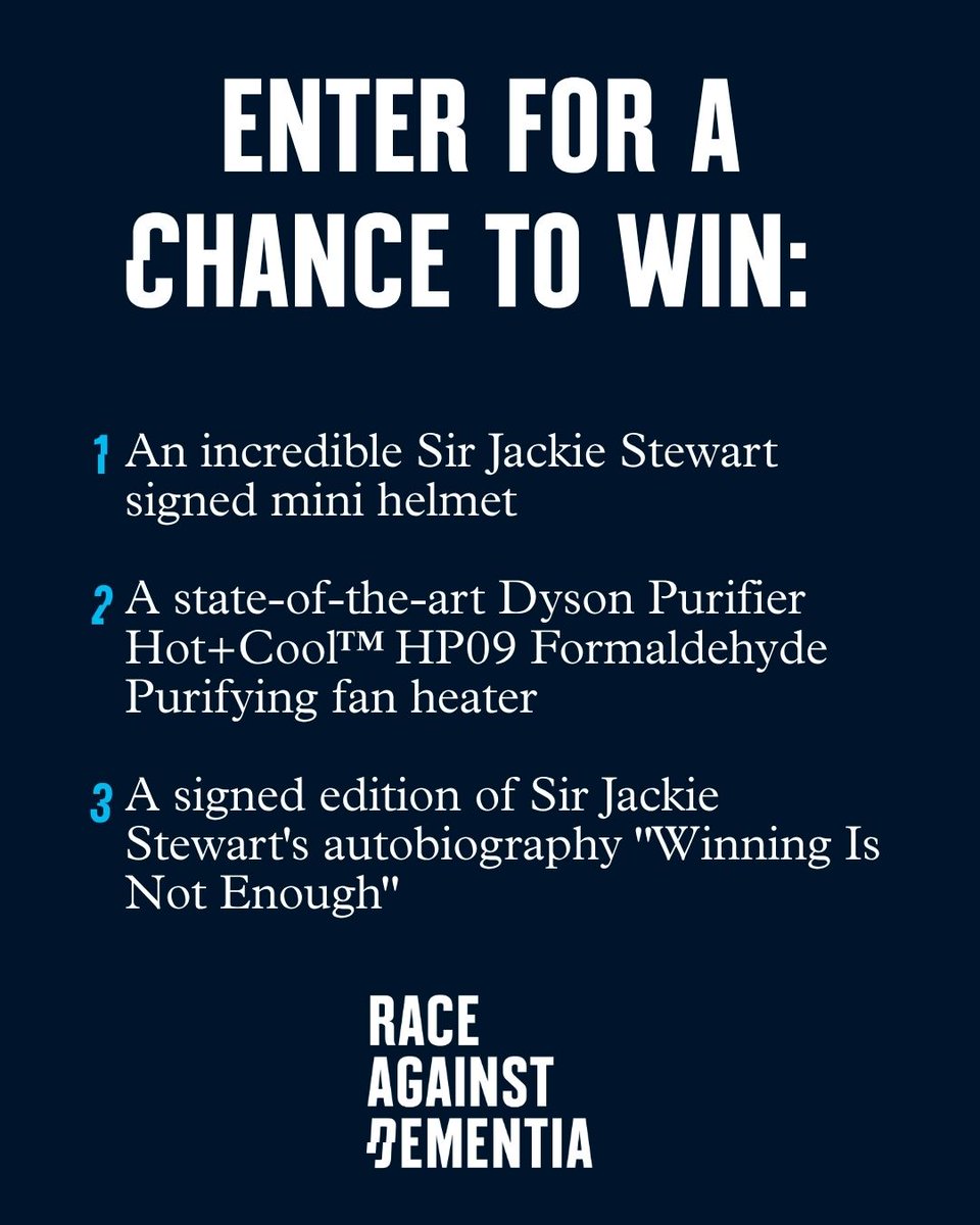 Here’s your chance to win over the British Grand Prix weekend. Every entry helps fund groundbreaking dementia research inspired by the speed and precision of Formula 1.

Click here to enter 🔗 crowdfunder.co.uk/p/radprizedraw

#BritishGP #RaceAgainstDementia