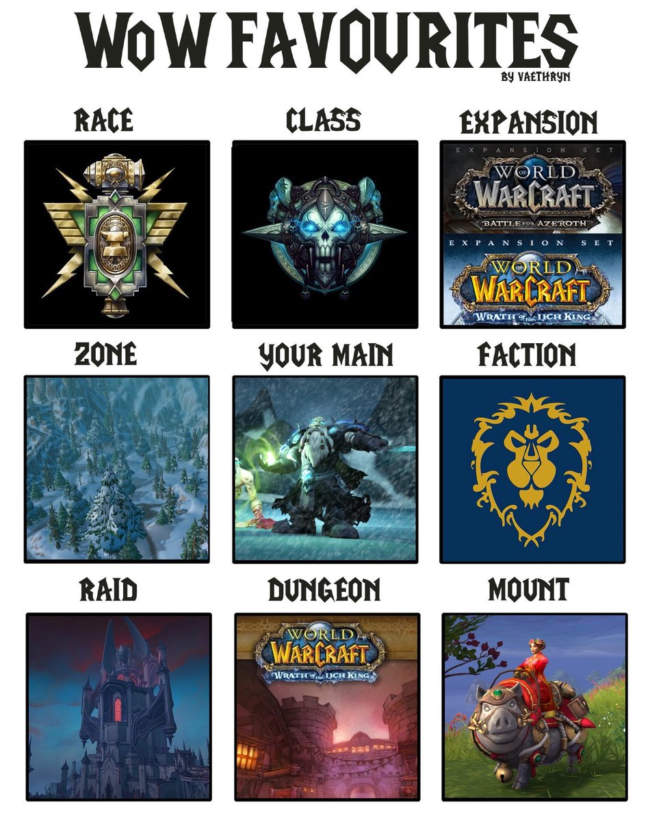 World of Warcraft Favorites.