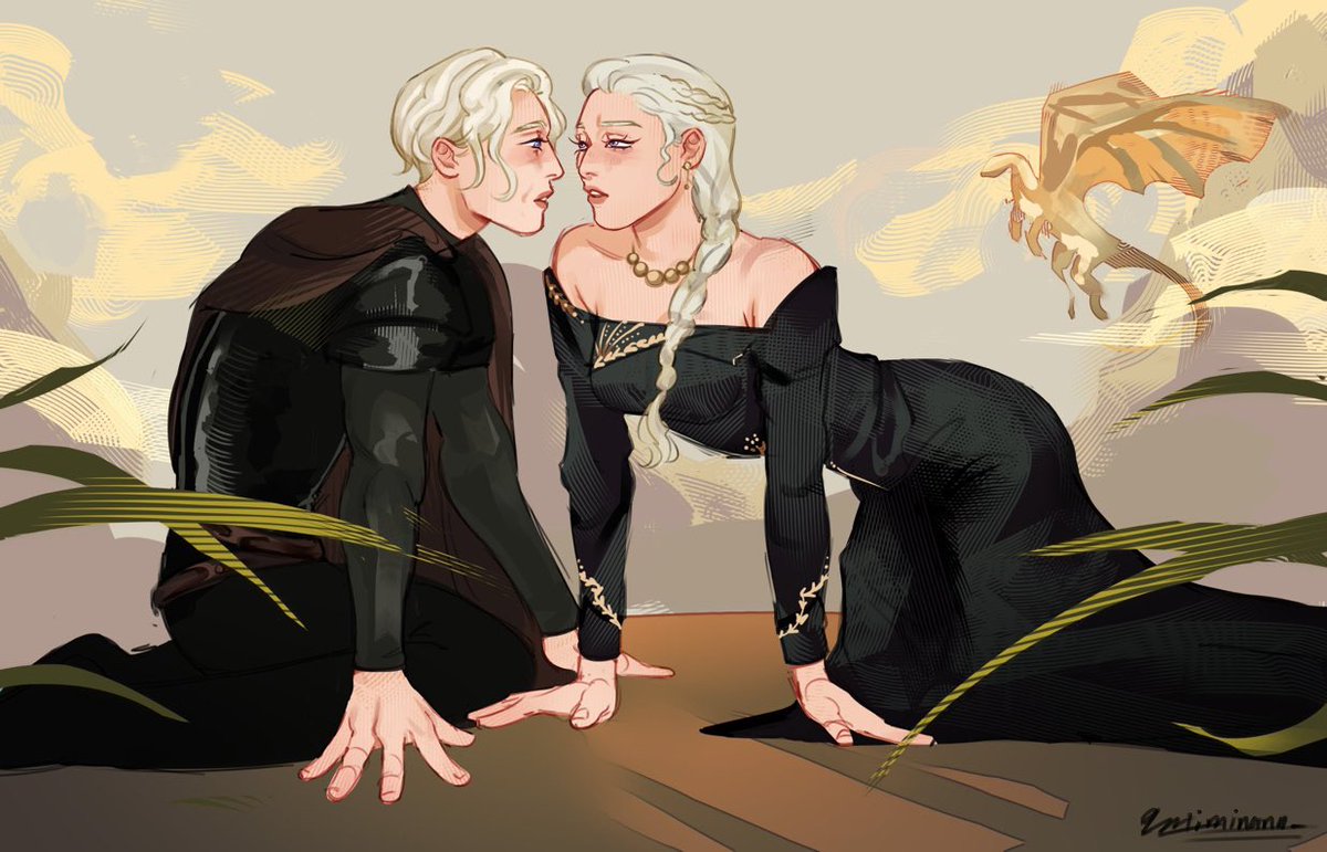 strapnyra's tweet image. brienyra, my favorite butchfemme. brienne of tarth x rhaenyra targaryen commission
#crackship #asoiaffanart #rhaenyra #brienneoftarth #ASOIAF #fanart #brienyra
by the incredible @9miminana