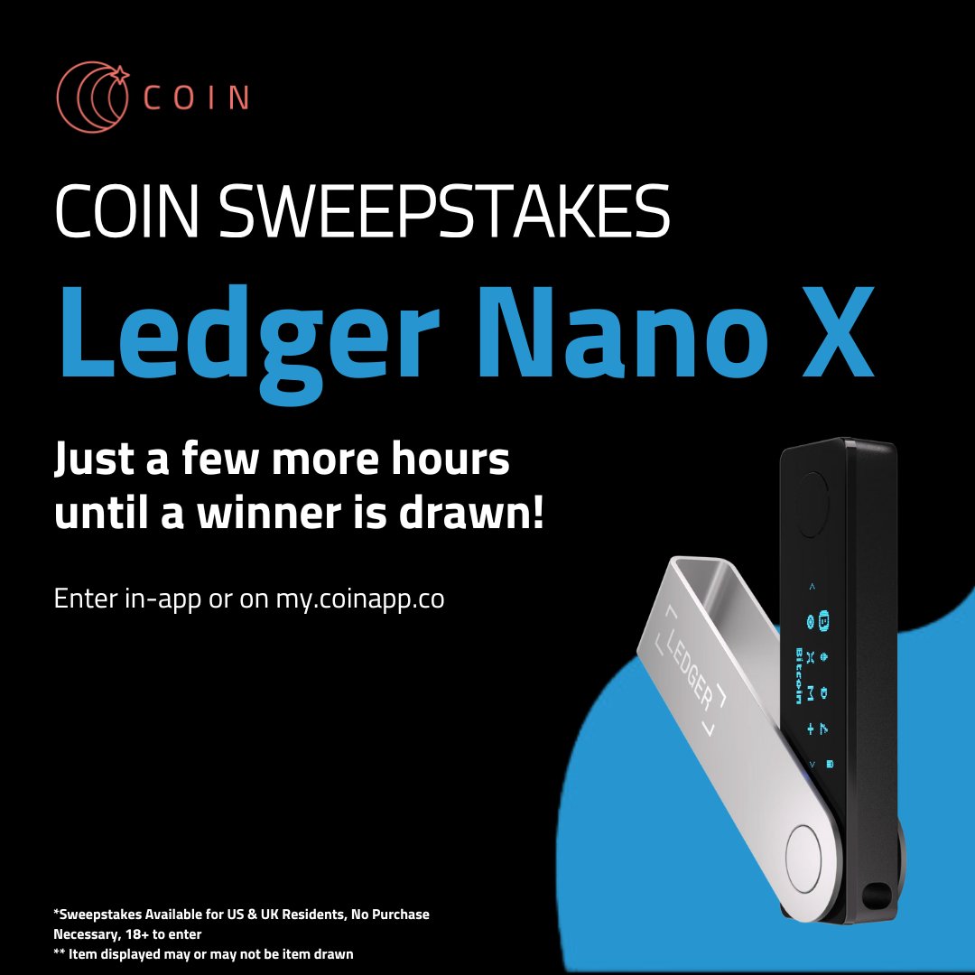 coin_with_us's tweet image. 🚨 Last Chance to Win a Ledger Nano X 🚨
⏰ Entries close tonight at 8:59 PM PT. Don’t wait!
Save up to 75% with bulk bundles and boost your odds!
🎮 Tap the link below and enter now to win big!
my.coinapp.co/applink/sweeps…