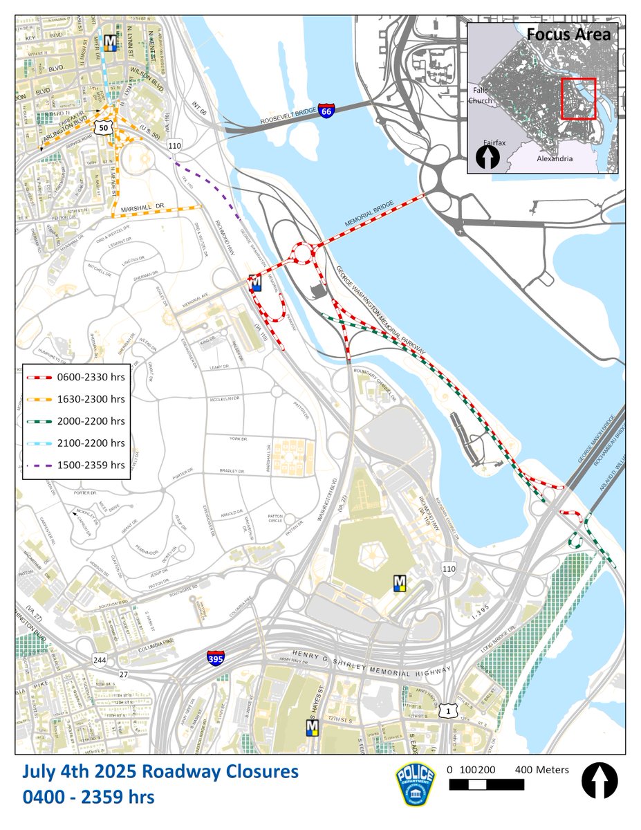 REMINDER: ACPD and our regional partners will conduct road closures tomorrow, July 4, to accommodate Independence Day events. Details: arlingtonva.us/About-Arlingto…