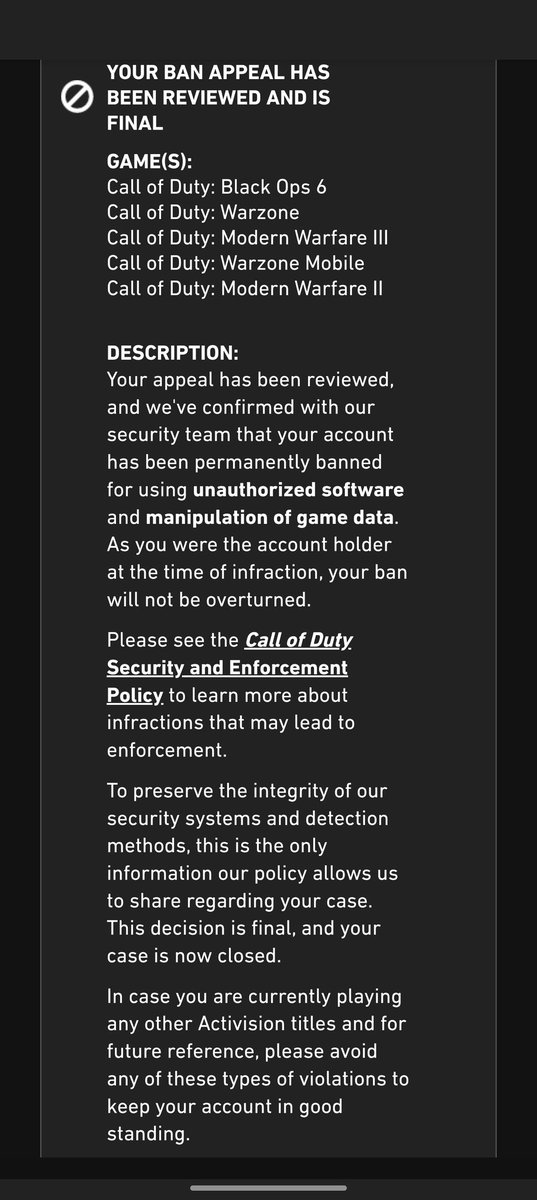 KINGxMONSTA's tweet photo. @Activision @ATVIAssist above are clips of gameplay. &amp; In this reply is the thread of the same canned response I've gotten multiple times, the ban &amp; my complaint with the CDCA. I've also filed with the FTC &amp; BBB https://t.co/bfZiElgpo6