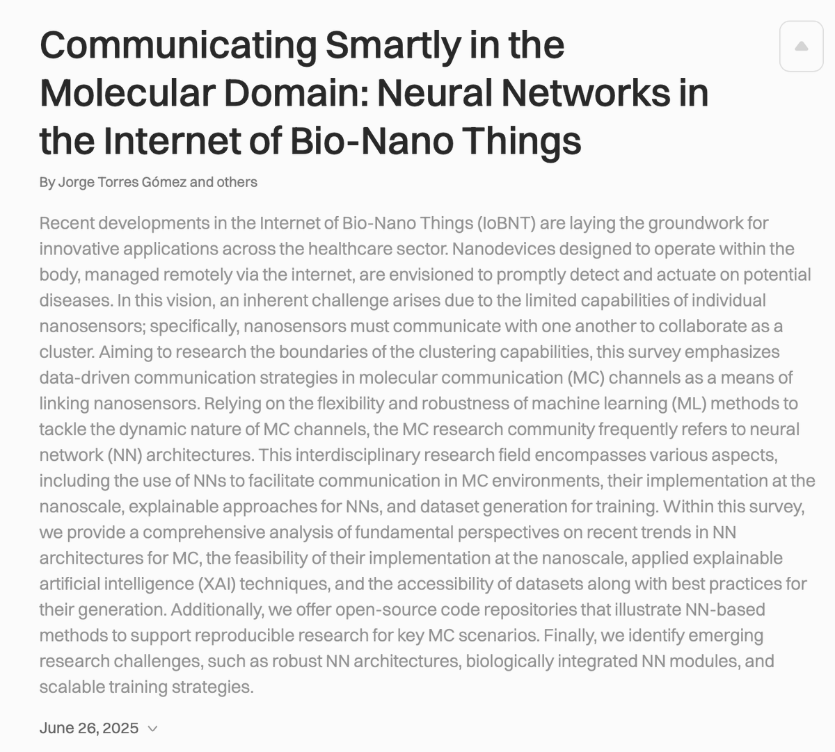 CorinneNokel's tweet image. Communicating Smartly in the Human Body!

synthical.com/article/Commun…