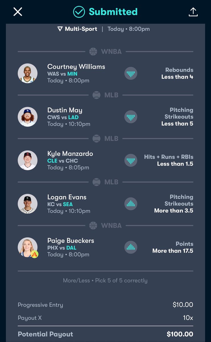 GhostEVplays's tweet photo. 🏀 Vivid Picks Bueckers Discount
⚾️ 5 Pick Progressive
Playing: 0.10 Units
#vivid #vividpicks #sports #wnba #mlb https://t.co/miSqO1HEmb