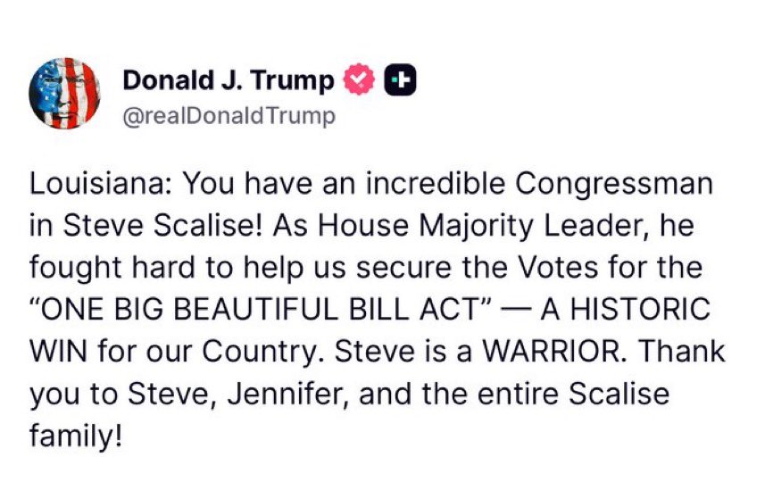Trump giving a HT to Steve Scalise.