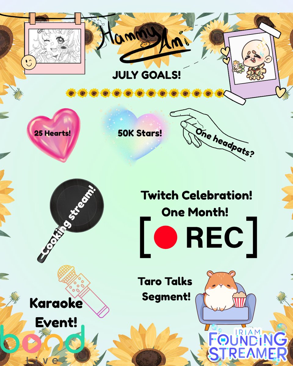 Hammy_Ami_'s tweet image. My Goal list for the month! #bondliveEN #Vtubergoals