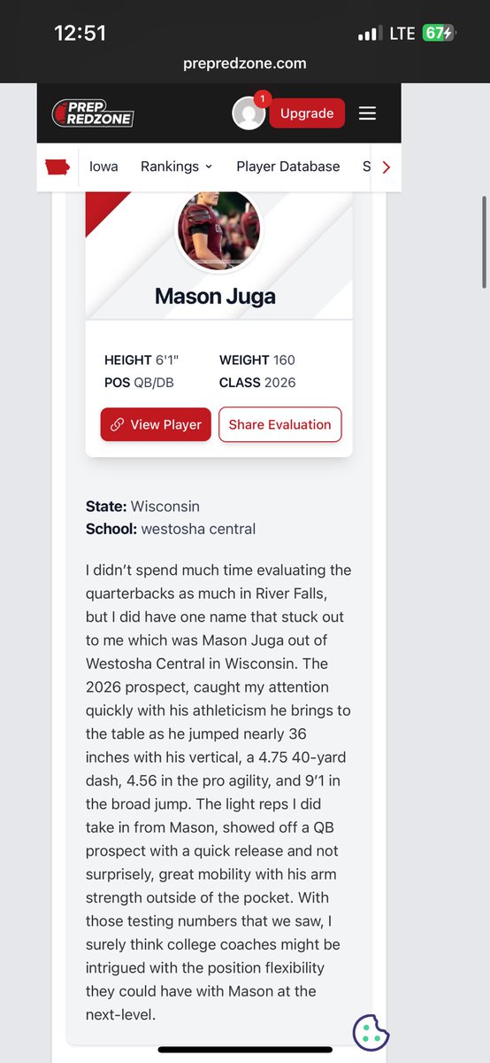 thank you <a href="/NWahlScouting/">Nate Wahl</a> for the write up! <a href="/WestoshaA/">Westosha Athletics</a> <a href="/WestoshaFBall/">Falcon Football</a> <a href="/CoachDuFrane/">Mike DuFrane</a> <a href="/CoachBobDavies/">Coach Bob Davies</a> <a href="/CoachBorgerding/">Aaron Borgerding</a> <a href="/CoachPopino/">Matthew Popino</a> <a href="/LCFBRecruiting/">Loras College Football Recruiting</a> <a href="/jakob_thut/">Coach Thut</a> <a href="/More2SayPod/">More to Say</a> <a href="/PrepRedzoneWI/">Prep Redzone Wisconsin</a>
