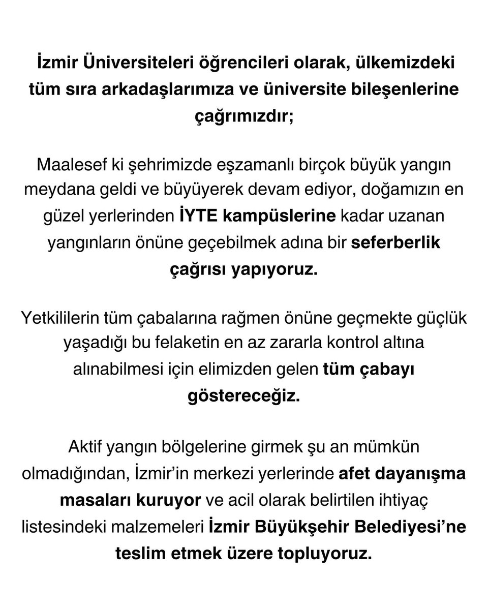 postmodern (@postmodeern) on Twitter photo İzmir Üniversiteleri öğrencileri seferberlik çağrısı yaptı. 📌 #izmiryanıyor İzmir Üniversiteleri öğrencileri seferberlik çağrısı yaptı. 📌 #izmiryanıyor