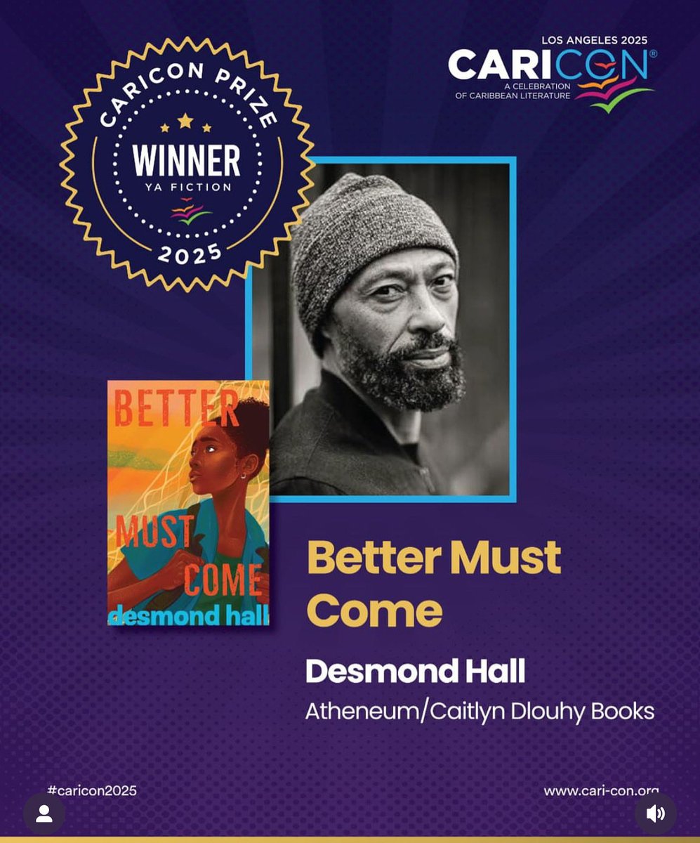 AuthorDesmond's tweet image. Honored to win the CARICON prize for YA literature. Respect to the other winners and nominees. #simonteen #bookstagram #booktok #bookish