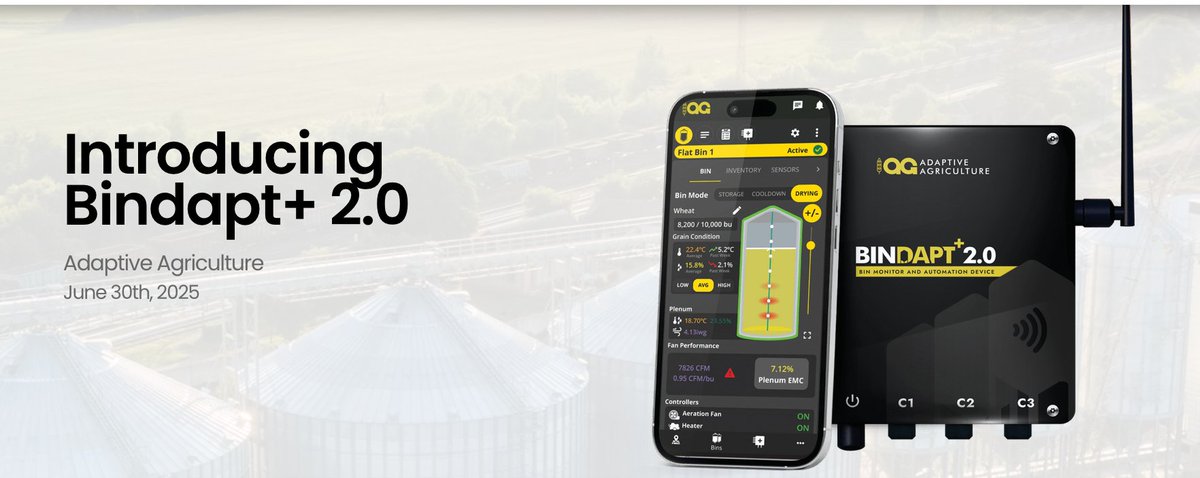 Bindapt 2.0 is here! Available as no annual fee bin Monitoring and Automation for Wifi yards. Experience the evolution of our new product line today! adaptiveagriculture.ca/uncategorized/…