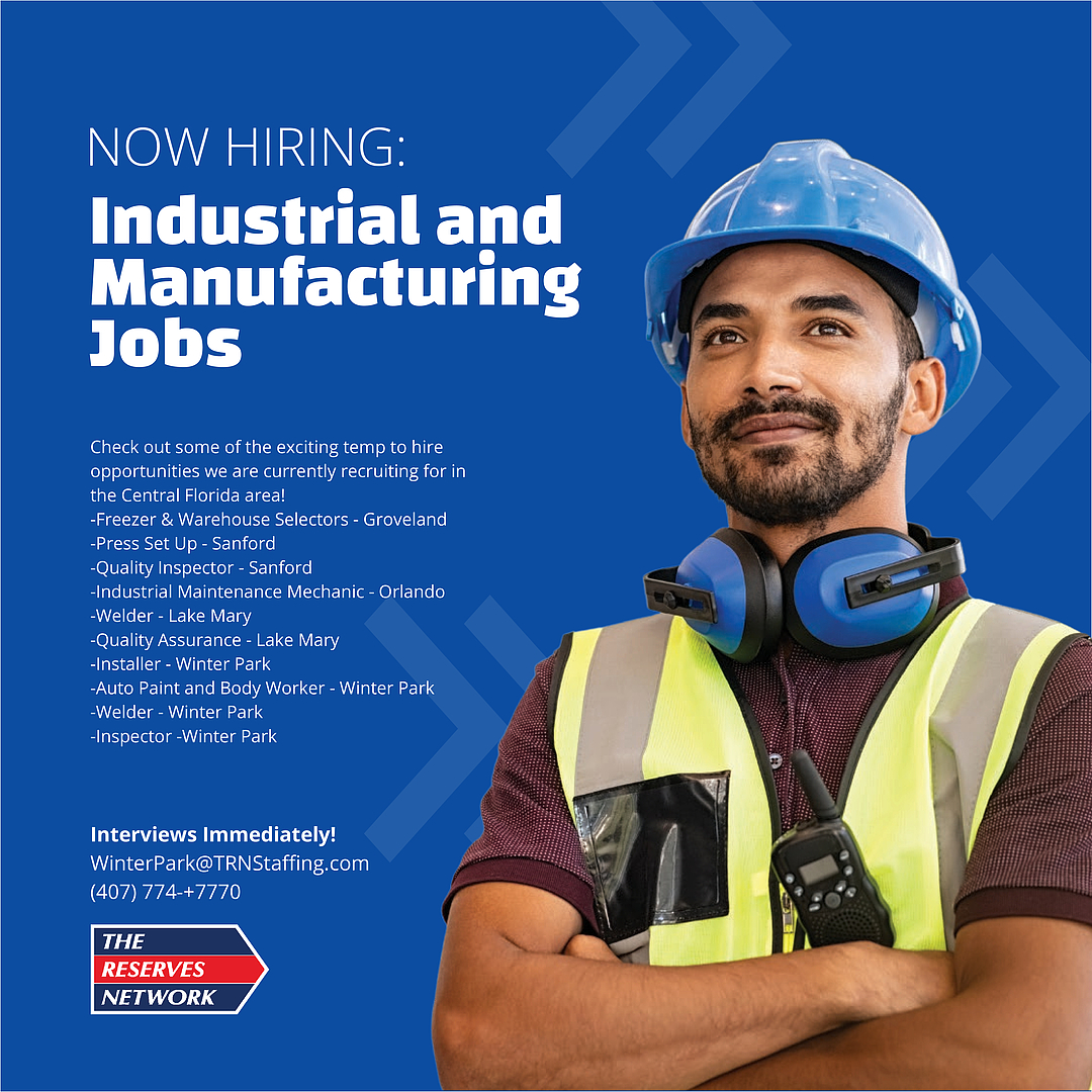 The Reserves Network - Central Florida is hiring and will be present at one of Central Florida's largest employment events—the CFEC Job Fair—taking place in Orlando on July 9, 2025, at the Orlando Fairgrounds Expo Buildings. 

Sign up now at cfec.org/next-job-fair