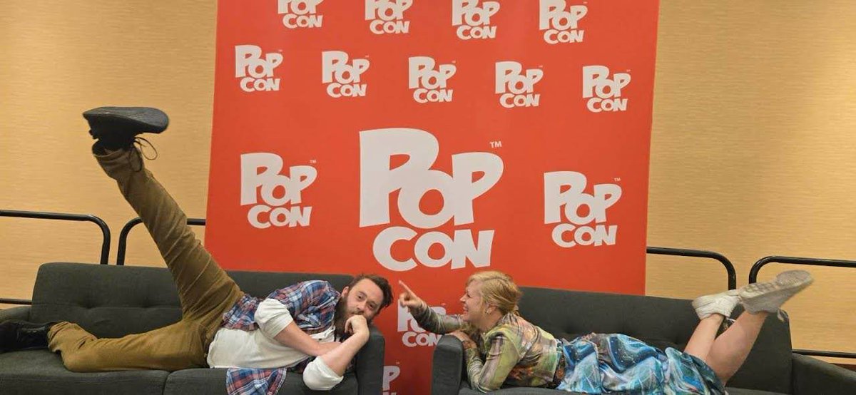 Happy birthday to the hilarious <a href="/SarahWiedenheft/">Sarah Wiedenheft</a> 
I was lucky enough to be on a panel with her last weekend at <a href="/PopConNation/">PopCon</a> 
We took it very seriously.