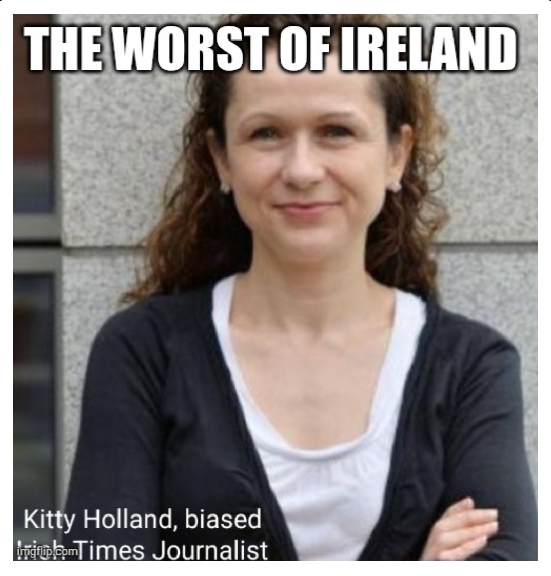 On the right is a woman who represents the very worst this country has to offer (sue me, Kitty). On the left, two people who are symbolic of all the goodness in this land we call home. You can be guaranteed the odious Kitty Holland has not, nor will ever utter a word of apology