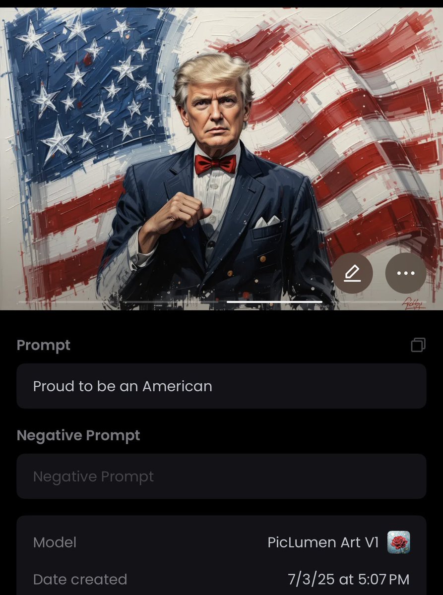 PicLumen prompt: Proud to be an American

Model: Art V1, Prompt Magic: Oil Painting