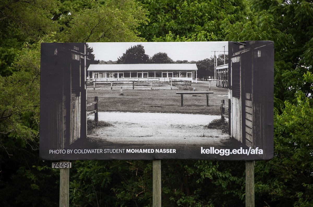 What better way to highlight our new Associate in Fine Arts degrees than with actual student art? Check out this photo by student Mohamed Nasser, up now on a billboard in Coldwater!