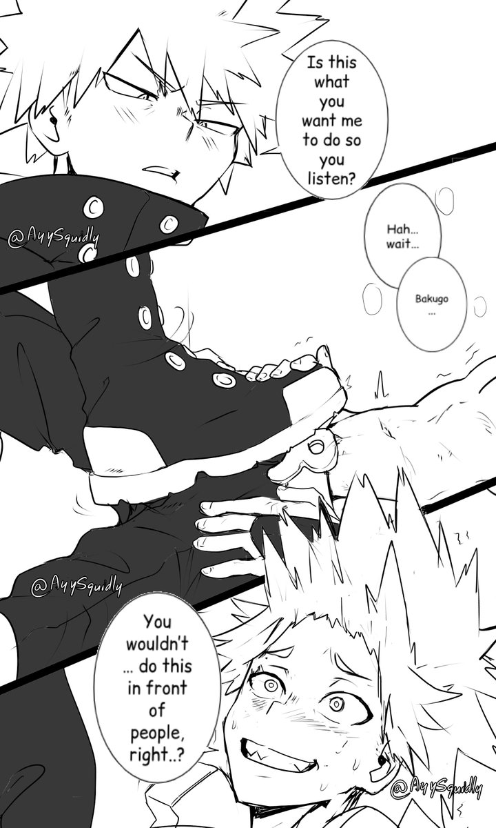 AyySquidly's tweet photo. NSFW implied - TW- Exhibitionism and Masochism

Bakugo discovered this by accident and now he won't stop doing it. https://t.co/sZBEEhLMgP