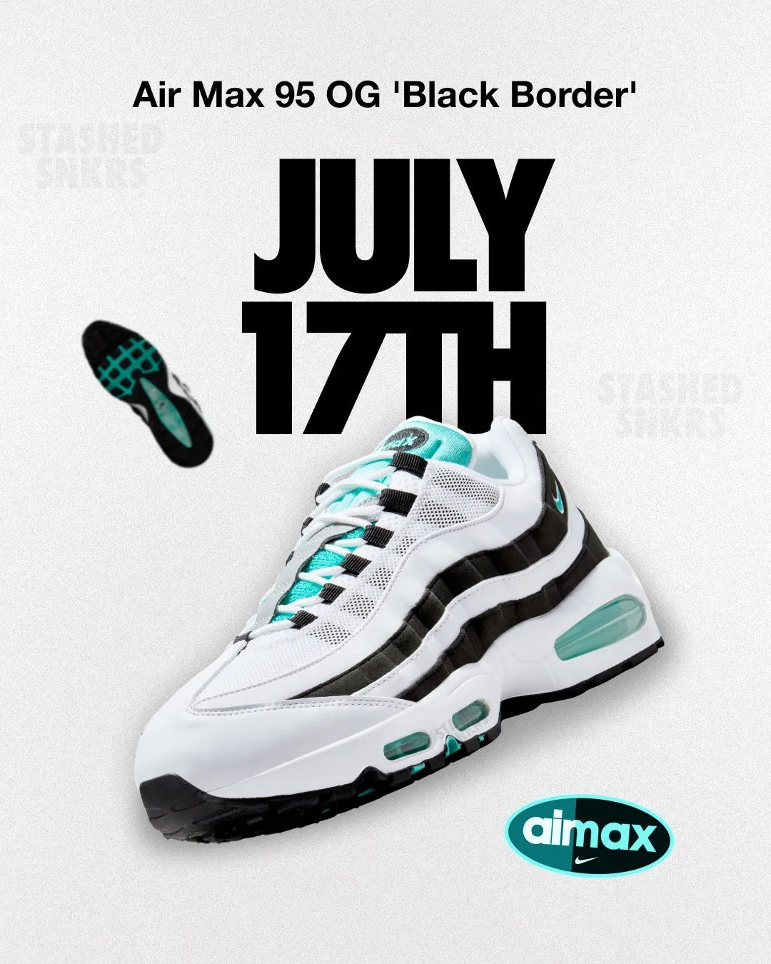 NIKE atmos エアマックス95 Tee ブラックボーダー クリアジェイド NIKE atmos エアマックス95 Tee ブラックボーダー クリア