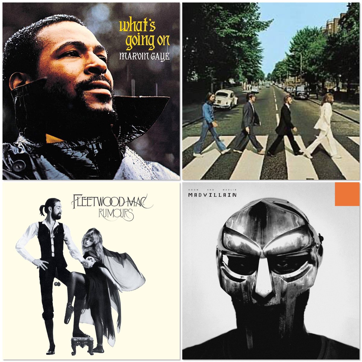 Its_PSMC's tweet image. Incredibly random post… 4 of my favorite back to back songs on an album:
Whats Going On & Whats Happening brother - Whats Going On?
Come Together & Something - Abbey Road
Second Hands News & Dreams - Rumors
All Caps & Great Day - Madvilliany