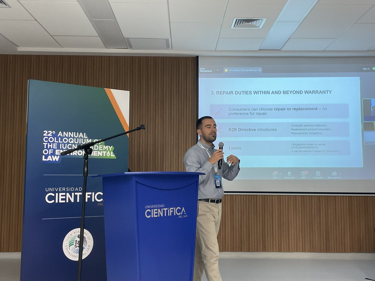 Great conference #IUCNAEL2025. 
Circular economy presentations  by <a href="/beltranpuentes/">Beltrán</a> <a href="/albadetoba/">Alba Nogueira</a>