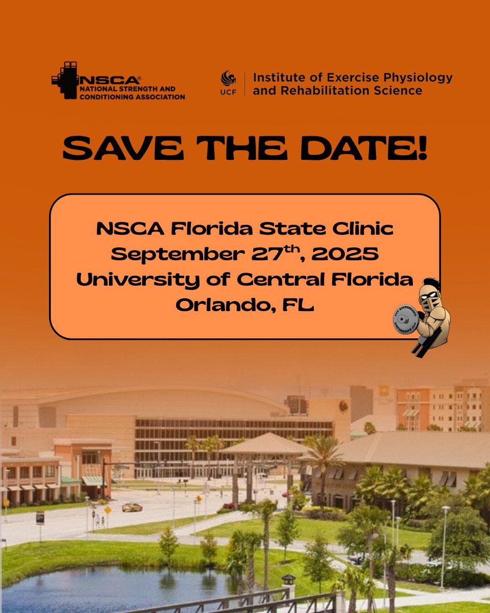 We’re hosting the 2025 NSCA Florida State Clinic at UCF! If you’re a coach, trainer, student, clinician, researcher, or fitness enthusiast, join us in Orlando for hands-on seminars, practical lecture, and some of the best S&amp;C minds in the state! ☀️💪🏾
