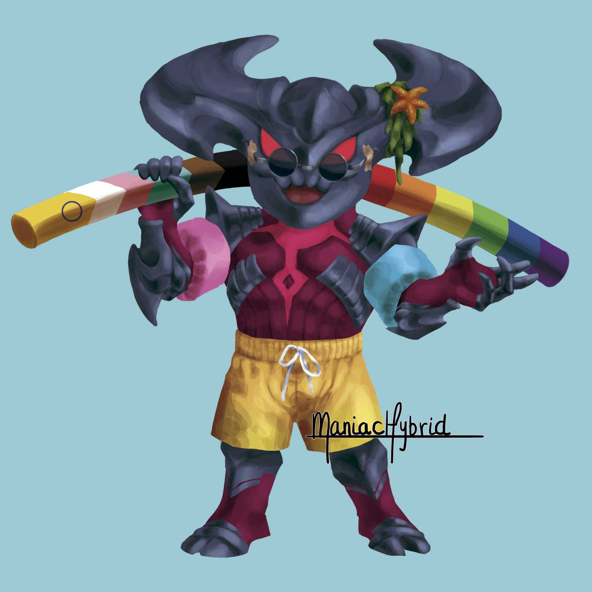 Another year another art I did for <a href="/LoLPrideChibis/">🌈Pride Chibis '25 🏳️‍🌈</a> 
Yippee