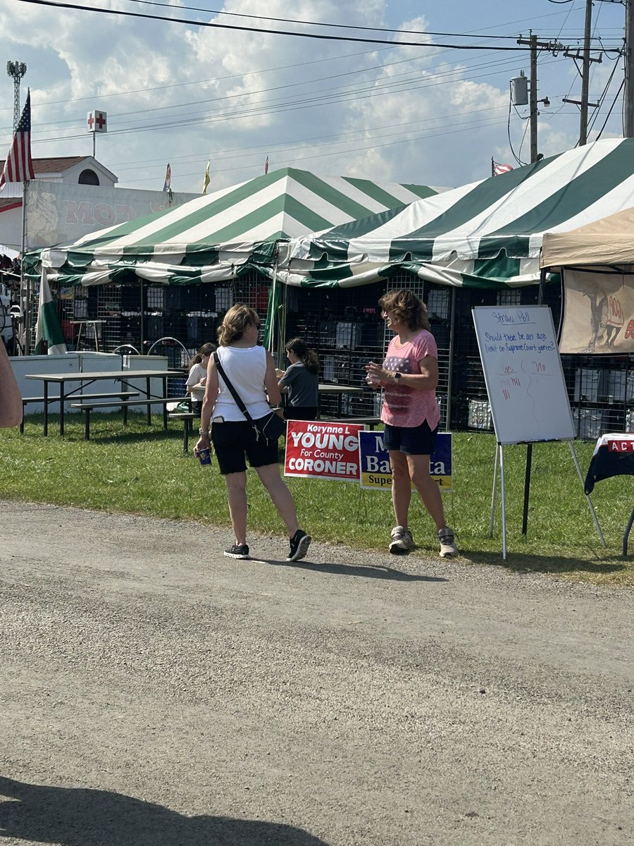 Great day today at the Big Butler fair in Butler County PA!!

Got a birthday girl today!! She goes to the fair every year for her birthday (it’s where her mom went into labor 18 years ago) and got her signed her up!! +1🟥

Handed out soo many vote NO to Retention flyers!!

Great