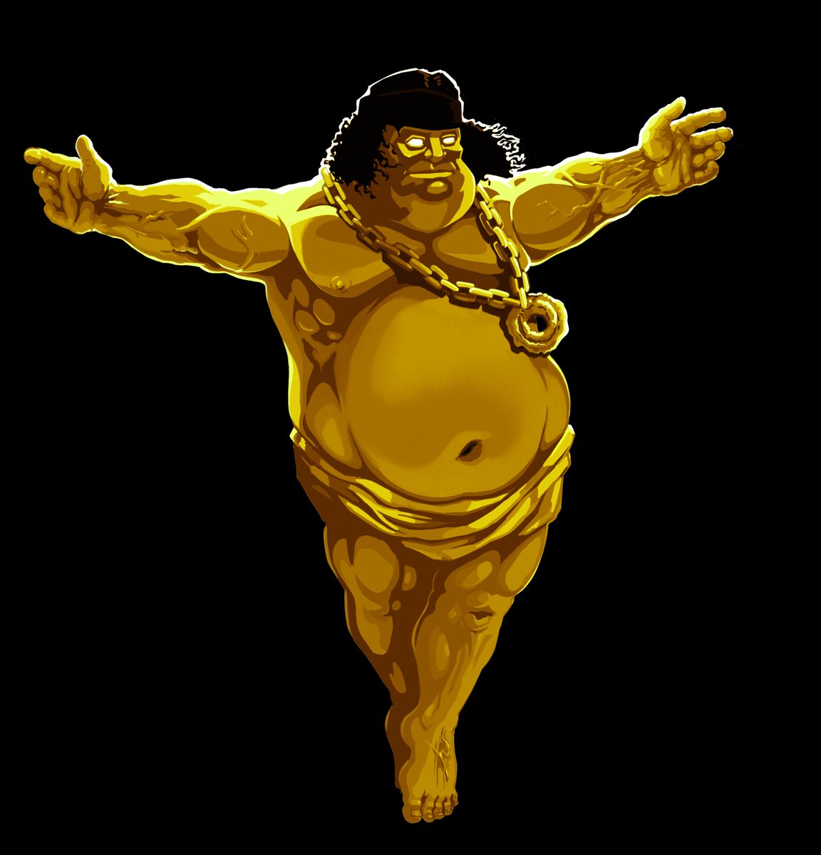 "THE GOLDEN GOD!"
I don't think I ever posted this.
A gold version I made of billy the fridge while I was working on his album cover.