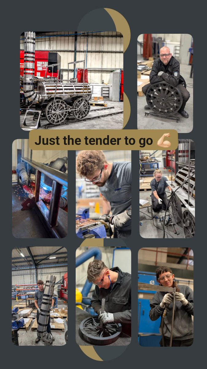 HydramEng's tweet photo. We're almost there! 🚂 

The S&amp;DR200 apprentice project is nearing completion, with our talented team at Hydram putting the finishing touches on the tender for our stunning Locomotion No. 1 sculpture.

#engineering #metalfabrication #apprenticeship #hopetown #sdr200 #darlington https://t.co/DVBj1lO2cT