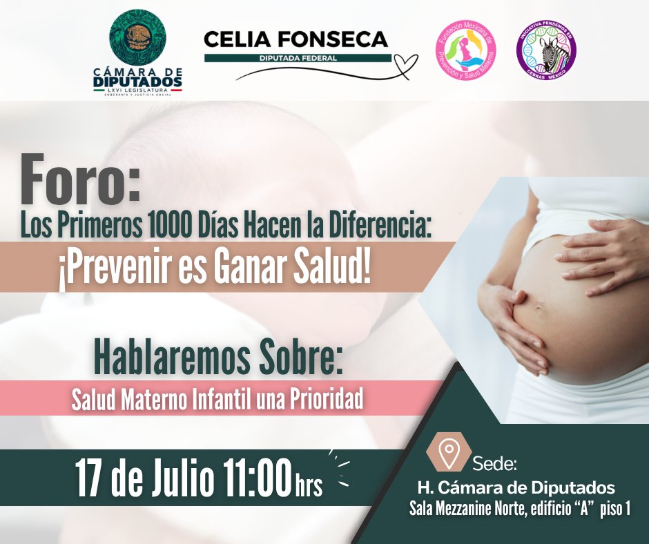 PCebras's tweet image. Acompáñanos en el Foro Los Primeros 1000 Días Hacen la Diferencia: Prevenir es Ganar Salud.
La #SaludMaternoInfantil es una Prioridad, principales problemas de salud pública en la Infancia y oportunidades para prevenir.
#SaludMaternaYPerinatal #Prineros1000dias