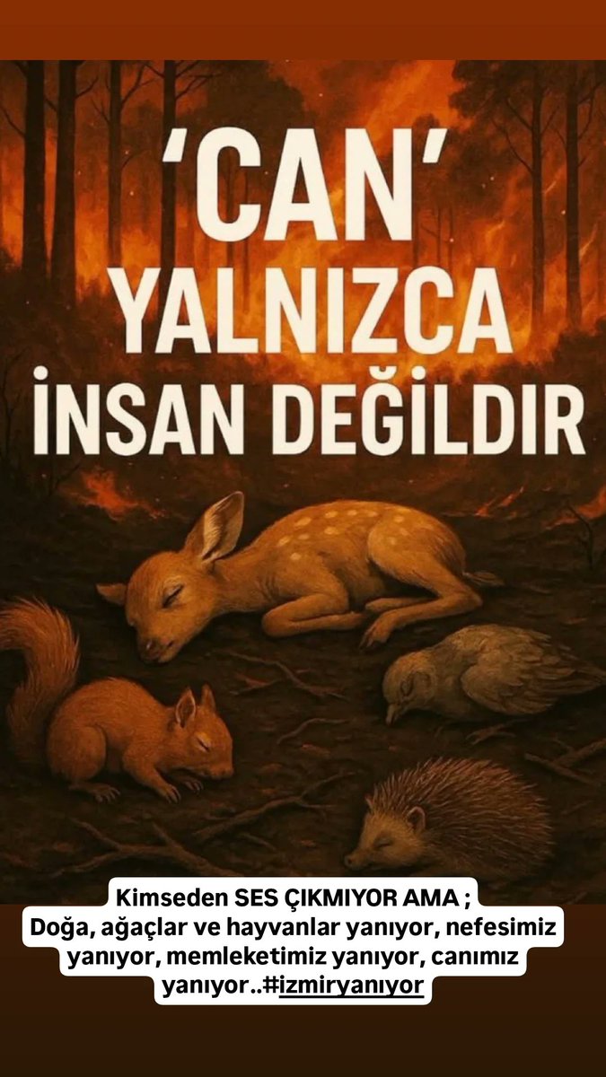 Güzel ülkemin Batısı yanıyor ama hiç kimseden ses çıkmıyor nedense kimse önlem almıyor
Ne yapmamız lazım #OHAL olması için
#izmiryanıyor
 #urlayanıyor 
#cesmeyanıyo
#ödemiş YANIYOR
ORMANLAR
HAYVANLAR
CANIMINIZ YANIYOR
Yangin söndürme uçaklarımız yok ama
Uzaya giden adamımız var