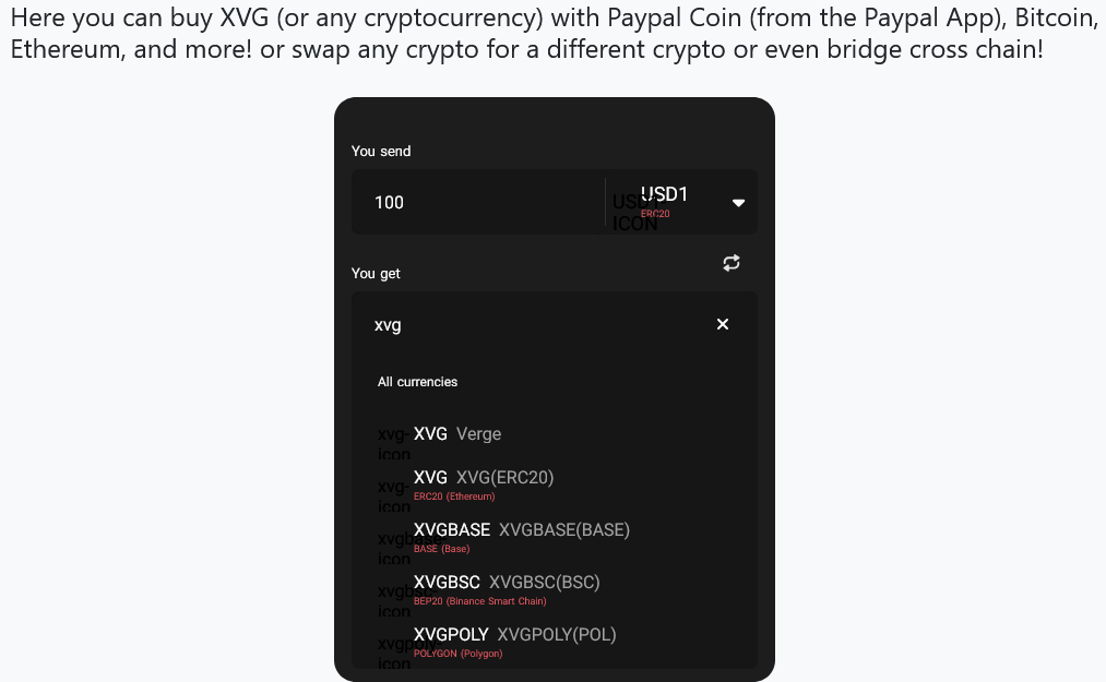 itsmwittenberg's tweet photo. $XVG @vergecurrency Founder, @justinvendetta has also updated
https://t.co/jt04s5tA9X

You can check out all of the tokens that share the same contract address.

You can even swap tokens on the website. https://t.co/xuJYfTrQdv