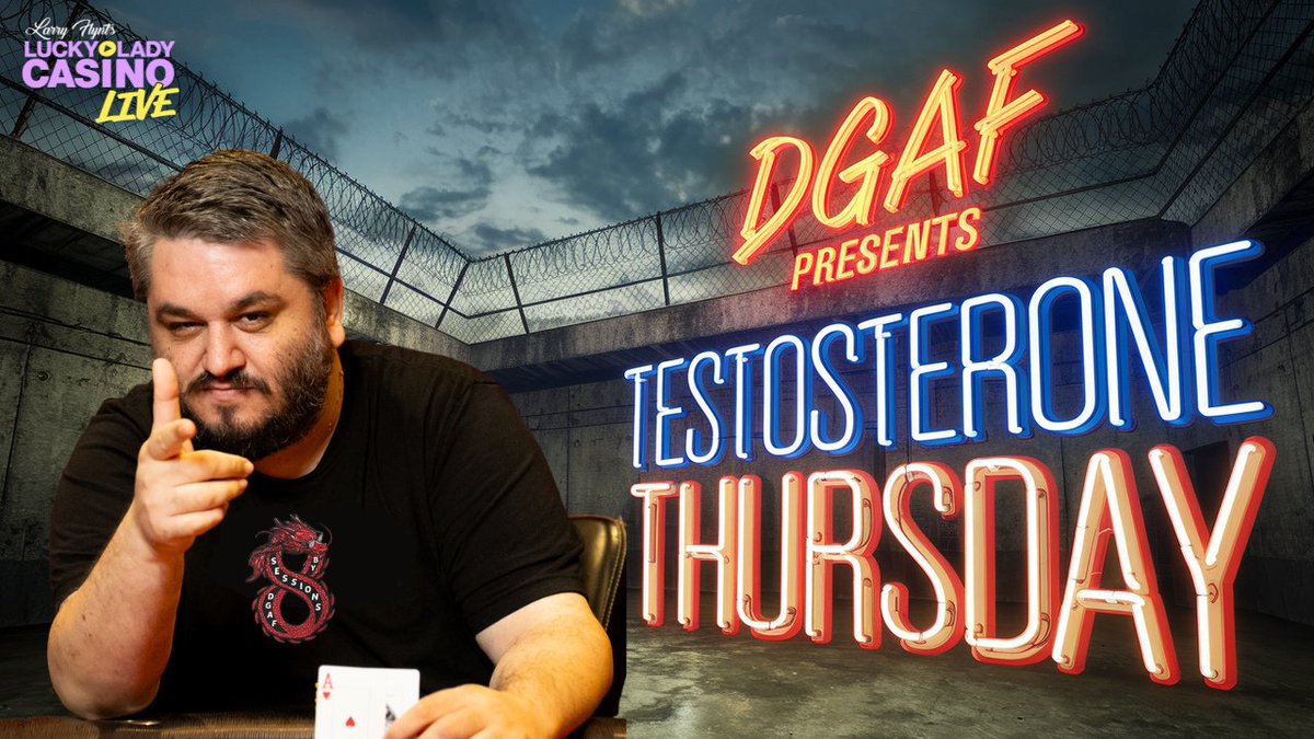 🥳TESTOSTERONE THURSDAY🥳

Tonight, enjoy FUN $2-3 action!
GAME TIME: 7 PM⏰
📺: youtube.com/watch?v=ctiqzM…

⭐️THE DEGENS⭐️
Welcome Matt🤬
Eddie Testosterone👑
Alex EAZ💸
Hunter😎
Huge🐔Ken🍆
Sky💙
Skater Mike🛹
Kevin LAX✈️
XTC👟

Come chat with the players LIVE!🙏
